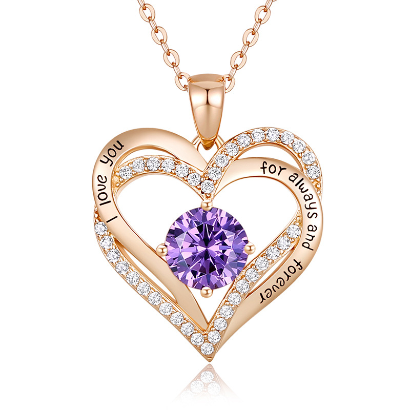 Angel Heart White Gold Rose Gold Diamond Necklace