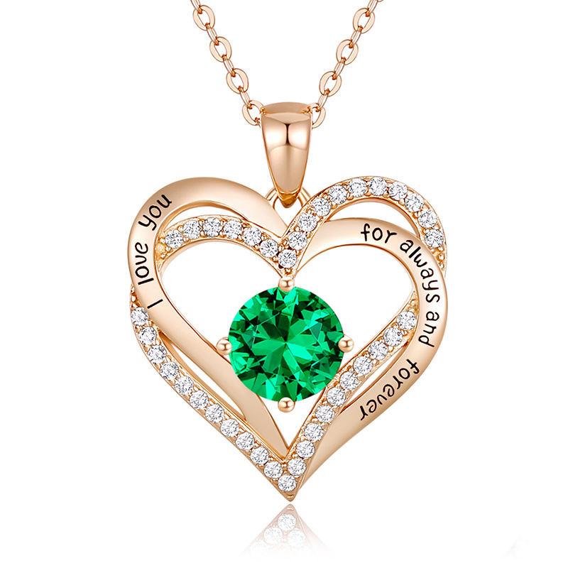 Angel Heart White Gold Rose Gold Diamond Necklace