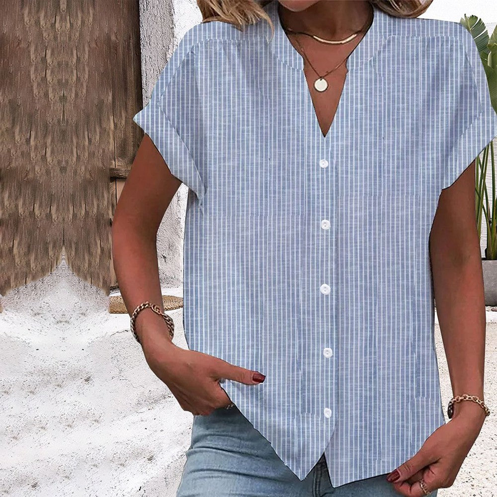 Popular Striped Short Sleeve Top