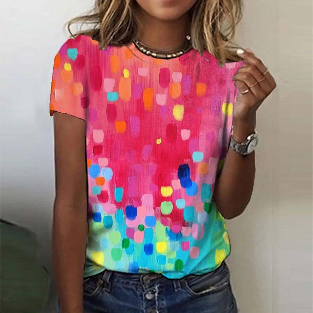 Rainbow Dot Short Sleeve Top